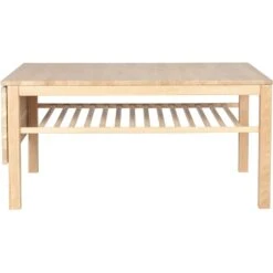 Klassik 4C Kaffeetisch Mit Klappe & Schublade, 75x110 Cm, Weiß Geölt Eiche