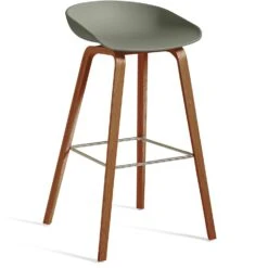 Hay AAS 32 Barhocker Hoch, Mit Lack Auf Wasserbasis Lackiert Walnussholz / Dusty Green