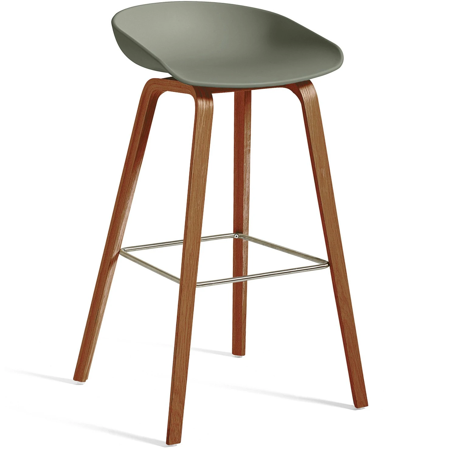 Hay AAS 32 Barhocker Hoch, Mit Lack Auf Wasserbasis Lackiert Walnussholz / Dusty Green 1 Hay AAS 32 Barhocker Hoch, Mit Lack Auf Wasserbasis Lackiert Walnussholz / Dusty Green