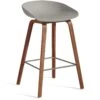 Hay AAS 32 Barhocker Niedrig, Mit Lack Auf Wasserbasis Lackiert Walnussholz / Grau
