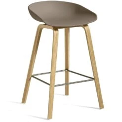 Hay AAS 32 Barhocker Niedrig, Mit Wasserlack Behandelte Eiche / Khaki