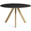 Hay CPH20 Tisch Ø120 Cm, Mit Lack Auf Wasserbasis Lackiert Eiche / Schwarz Linoleum