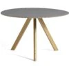Hay CPH20 Tisch Ø120 Cm, Mit Lack Auf Wasserbasis Lackiert Eiche / Grau Linoleum