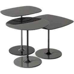 Kartell Thierry Kaffeetische 3-er Set, Schwarz