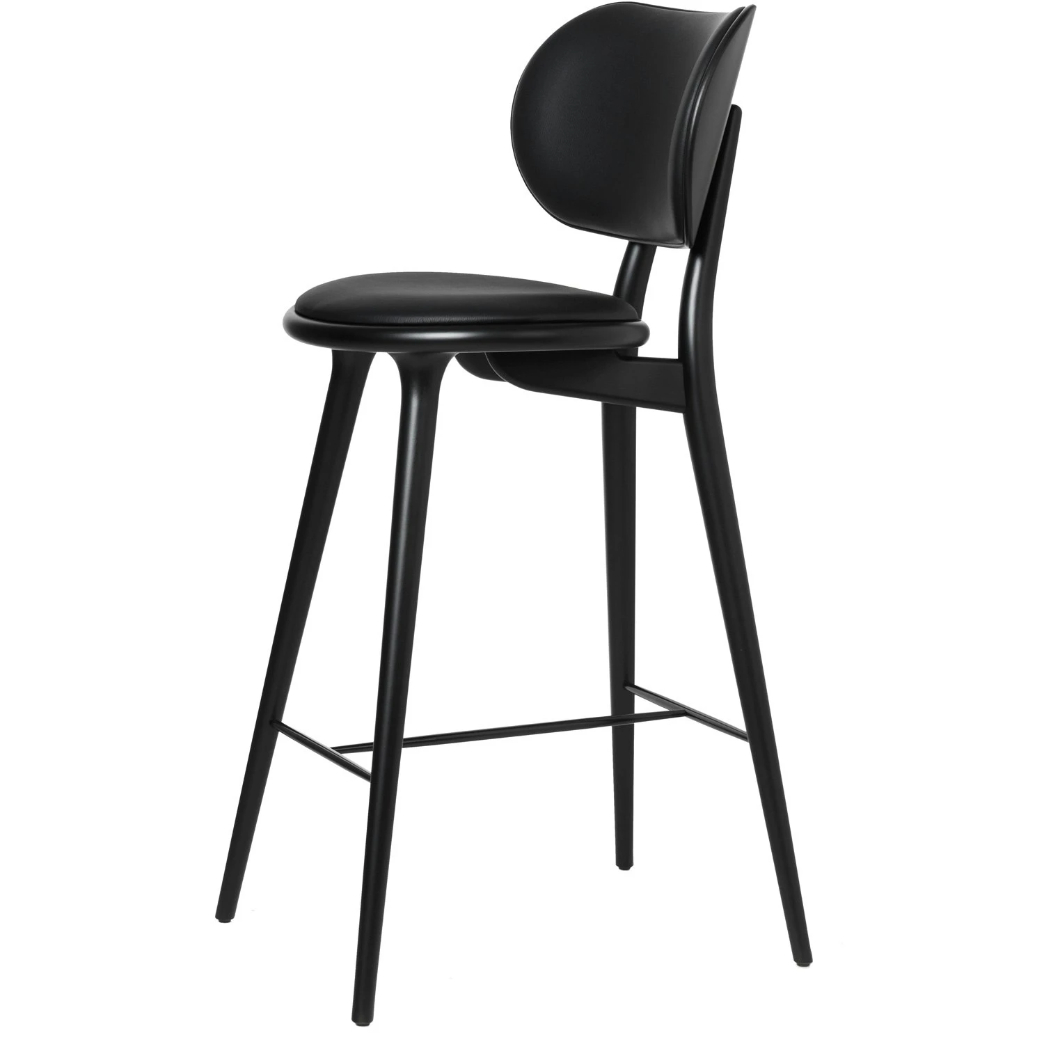 Mater The High Stool Backrest Barstuhl, Schwarz Lackiert Buche 1 Mater The High Stool Backrest Barstuhl, Schwarz Lackiert Buche
