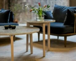 Höllviken Kaffeetisch Ø80x41 Cm, Weiß Pigmentierte Eiche/Kalkstein -Gubi || Hay || &Tradition Verkäufe mavis hollviken couchtisch 80 cm 15