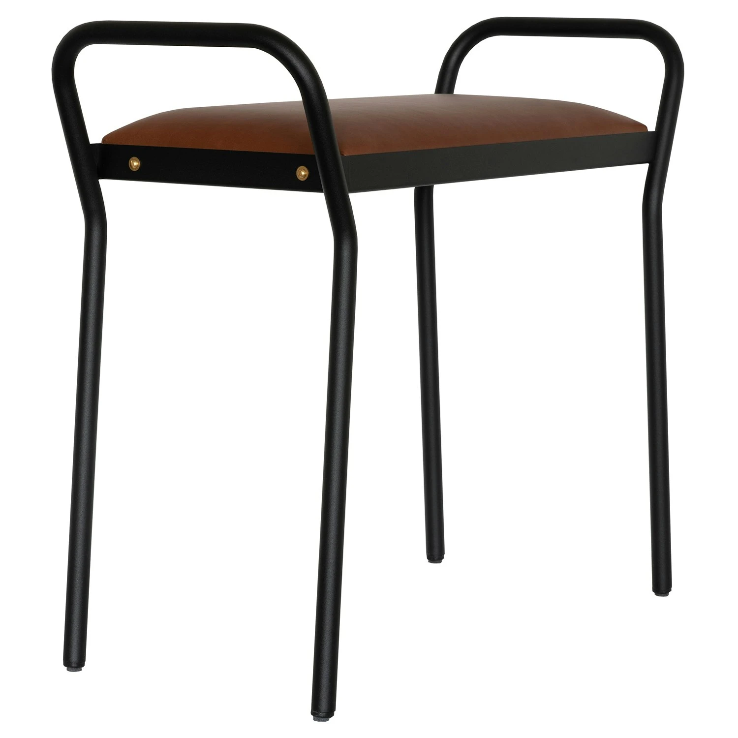 Maze Anyone Hocker, Schwarz/Vintage Cognac 2 Maze Anyone Hocker, Schwarz/Vintage Cognac – Bild 2