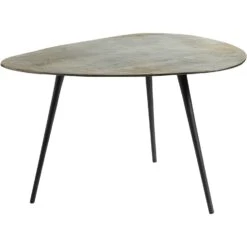 Muubs Hitch Organic Round Kaffeetisch Schwarz / Altmessingfarben, 75x75 Cm