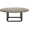New Works Florence Kaffeetisch 90 Cm, Grauer Marmor / Schwarz