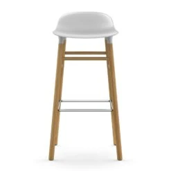 Normann Copenhagen Form Barhocker 75cm, Weiß/Eiche