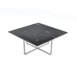 OX Denmarq Ninety Kaffeetisch 80x80x35cm, Marquina/Stahl