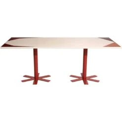 Parrot Tisch 90x200 Cm, Cream / Rosa