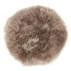 Shepherd Moa Round Seat Cushion 36cm Long-haired, Mushroom