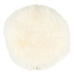 Shepherd Moa Round Seat Cushion 36cm Long-haired, White