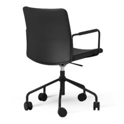 Swedese Stella Lehnstuhl Mit Rad Lederarm Verstellbar , Schwarz / Schwarz -Gubi || Hay || &Tradition Verkäufe swedese stella lehnstuhl mit rad lederarm verstellbar 4