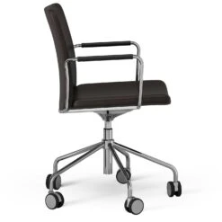 Swedese Stella Stuhl Mit Rad Verstellbar , Chrome / Dunkelbraun -Gubi || Hay || &Tradition Verkäufe swedese stella lehnstuhl mit rad verstellbar 11