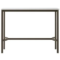 &Tradition Drip HW113 Bartisch 50x140x105 Cm, Altweiß Laminat / Bronzefarben -Gubi || Hay || &Tradition Verkäufe tradition drip bar table hw113 140x50x105 black nano laminate black legs 8