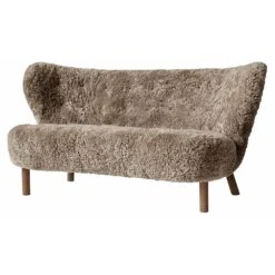 &Tradition Little Petra Sofa Vb2, In Geöltem Walnussholz / Schafleder Sahara