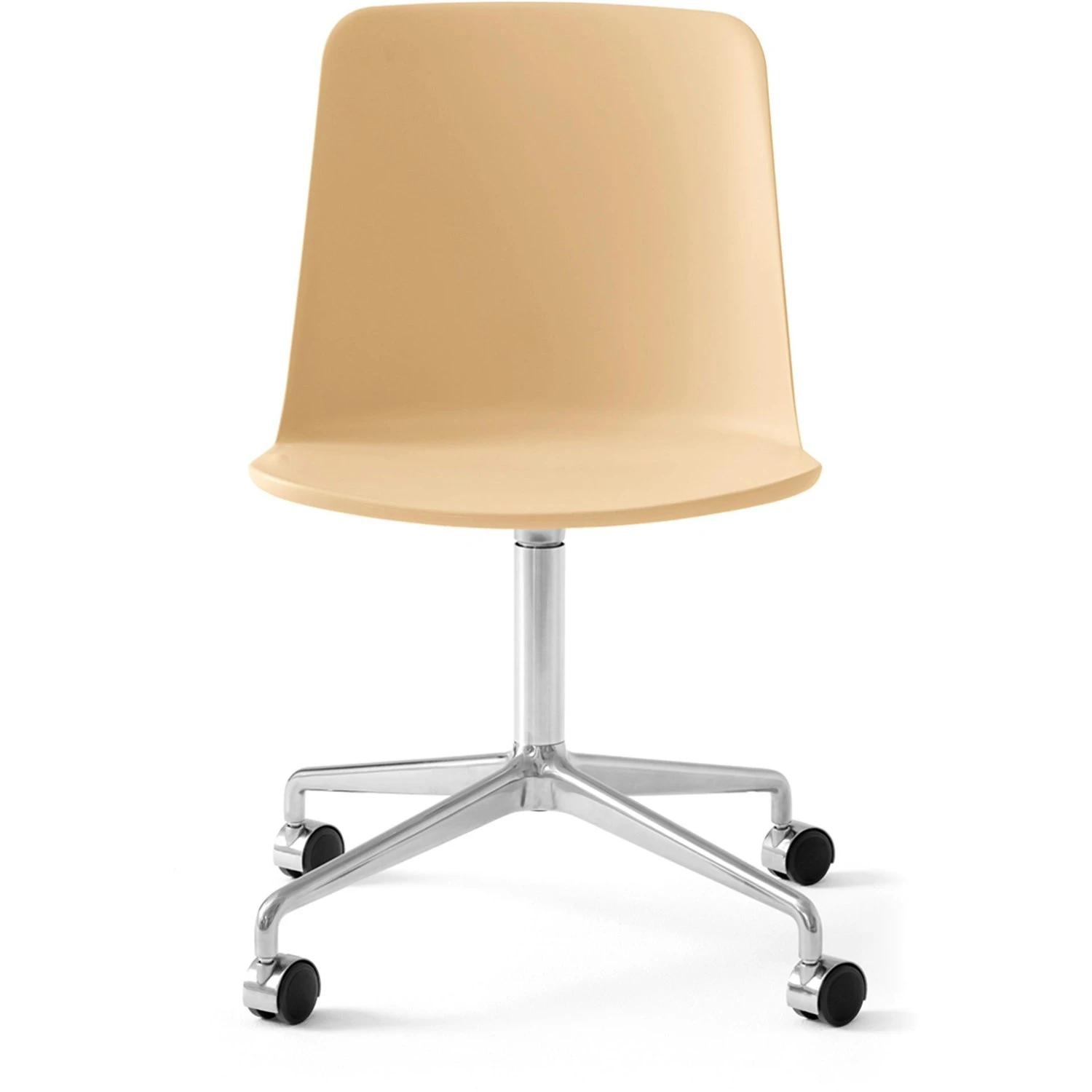 &Tradition Rely Drehstuhl HW21, Poliertes Aluminium/Beige 2 &Tradition Rely Drehstuhl HW21, Poliertes Aluminium/Beige – Bild 2