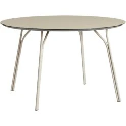Woud Tree Esstisch Ø120, Beige Oberteil / Beige Beine