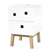 Peep S1 Nachttisch, Angel White/Oak